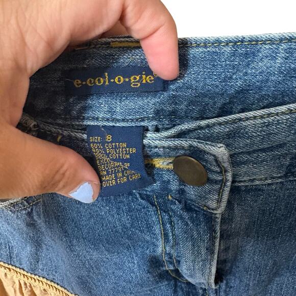 Y2k E-col-o-gie A line full skirt denim - Picture 5 of 6